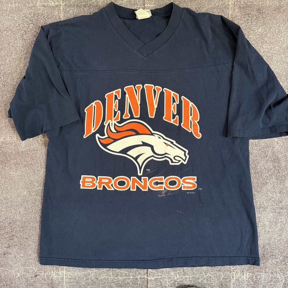 Men's Vintage 90s Sport Attack Denver Broncos Terrell Davis T Shirt Jersey Sz XL